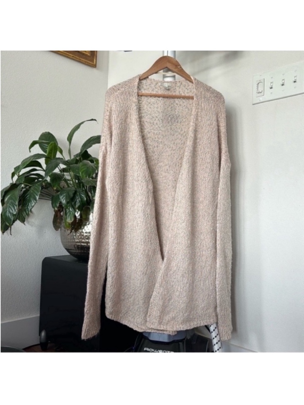 Cato Plus Knit Open Front Sweater Cardigan Sz 22/24 Pink Metallic Glitter